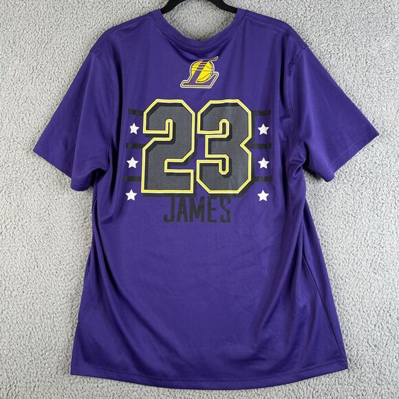 LeBron James T Shirt Men Large NBA Los Angeles Lakers LA Purple #23 Double Sided - Picture 3 of 8